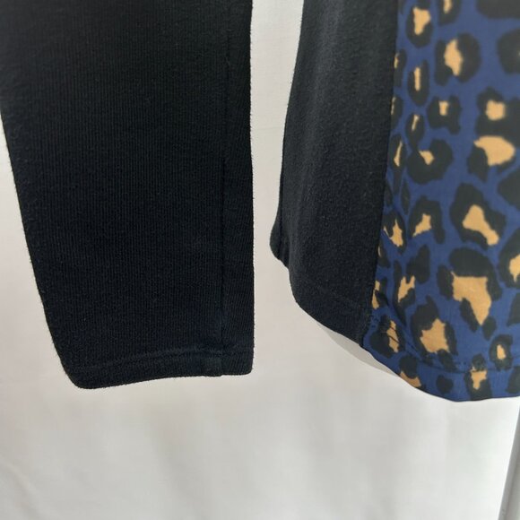 Zara Urban Chic Leopard Print Long Sleeve Mixed Fabric Top – Woman's medium - Picture 5 of 6